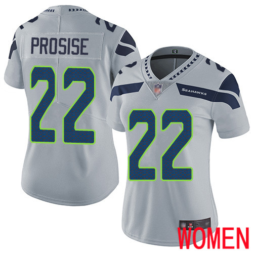 Seattle Seahawks Limited Grey Women C. J. Prosise Alternate Jersey NFL Football #22 Vapor Untouchable